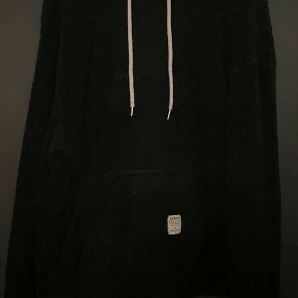 Zaful Other - Black & Cream Fuzzy Hoodie